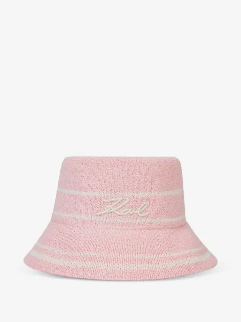 Karl Lagerfeld Signature knit bucket hat