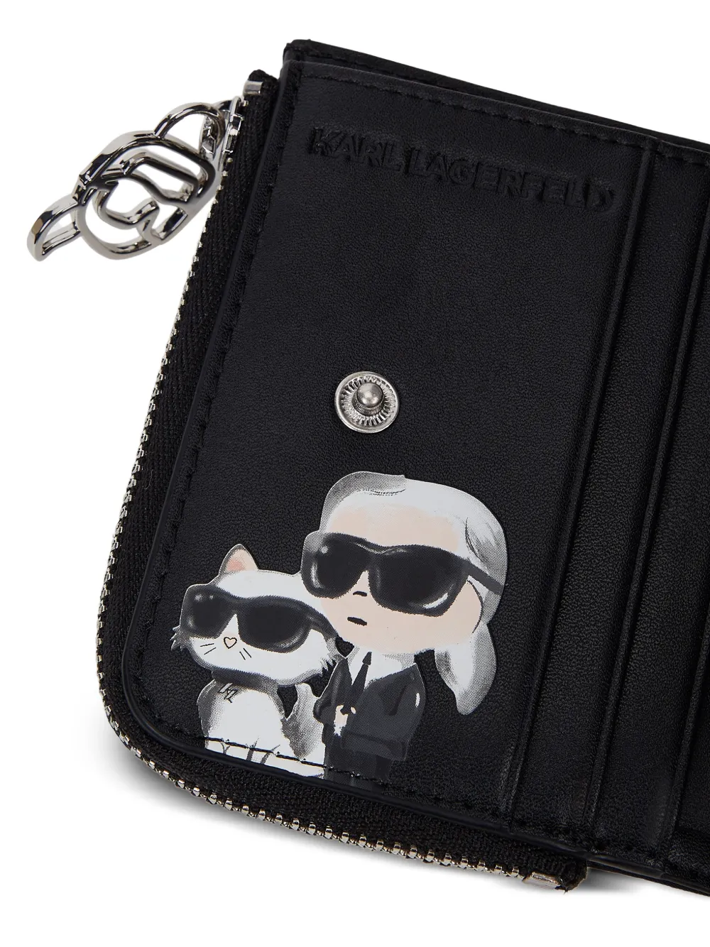 Karl Lagerfeld Ikon portemonnee met logo-plakkaat Zwart