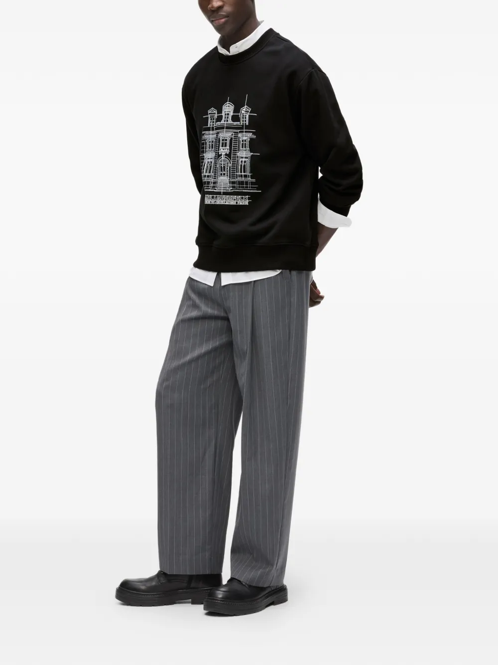 Karl Lagerfeld Rue St-Guillaume sweater met print Zwart