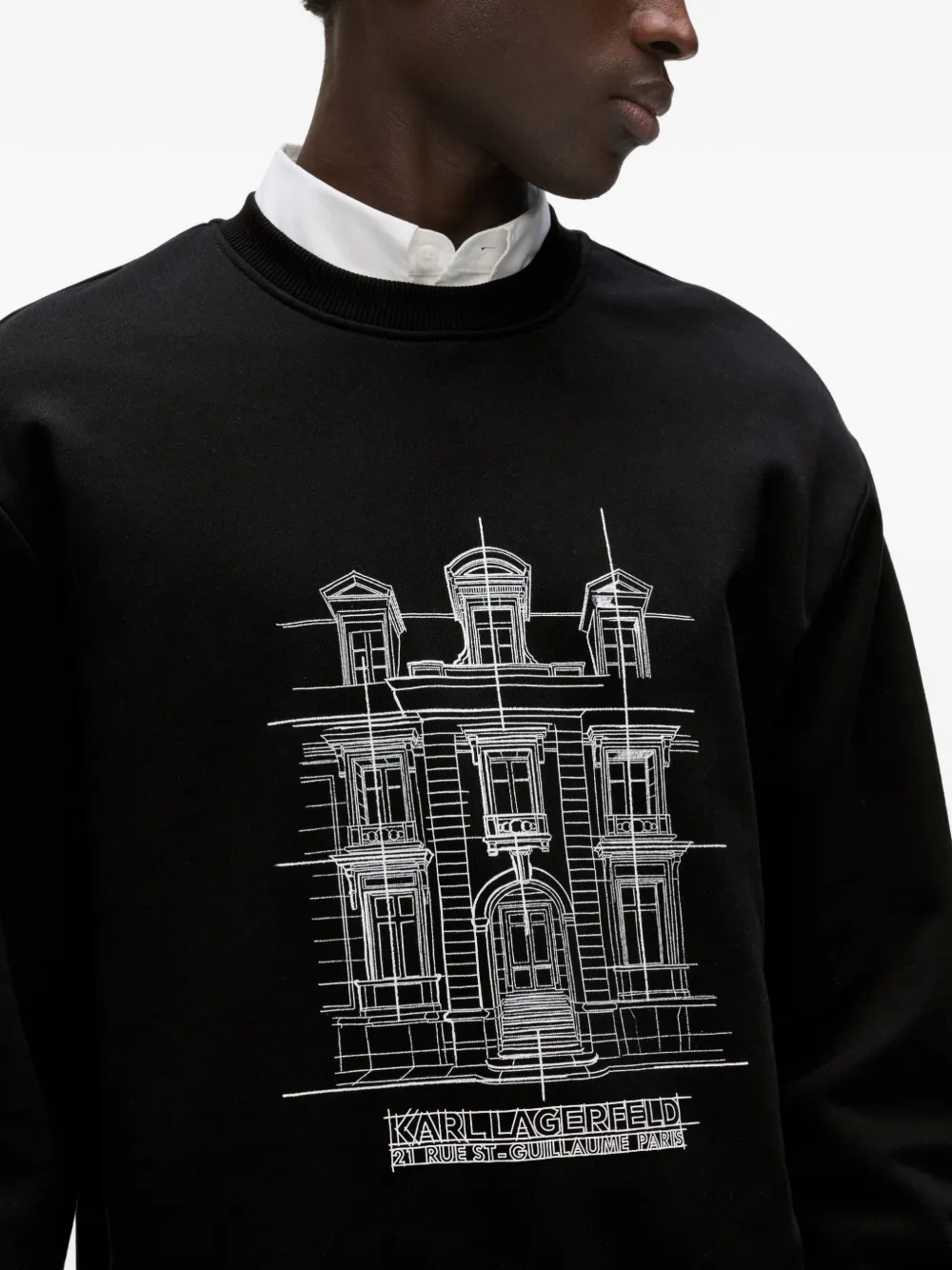 Karl Lagerfeld Rue St-Guillaume sweater met print Zwart