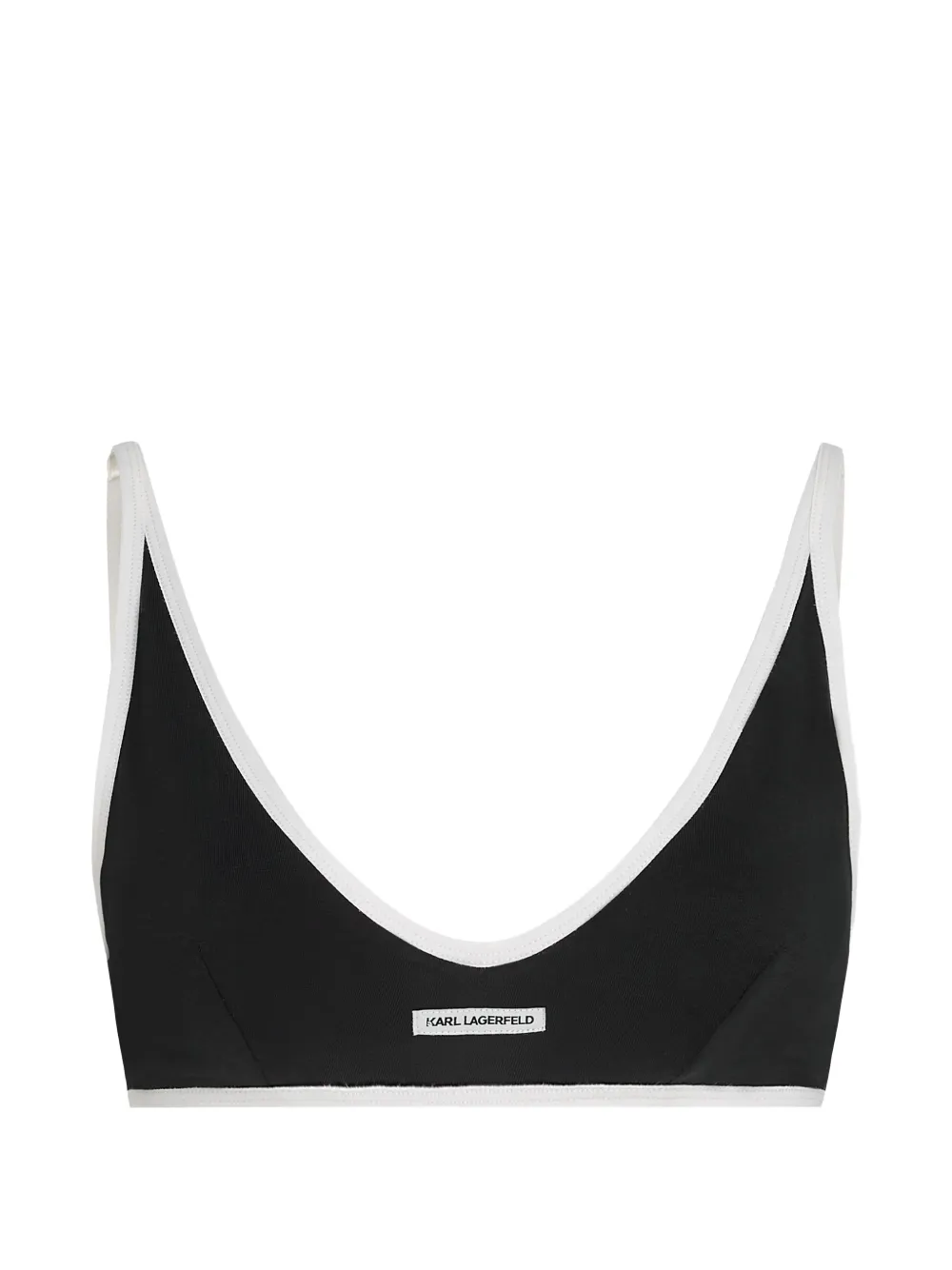 Karl Lagerfeld logo-patch contrast-trim bra - Nero