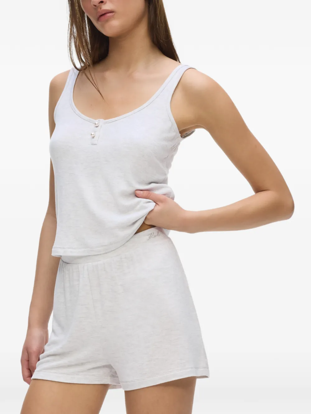 Karl Lagerfeld Shorts met geborduurd logo Grijs