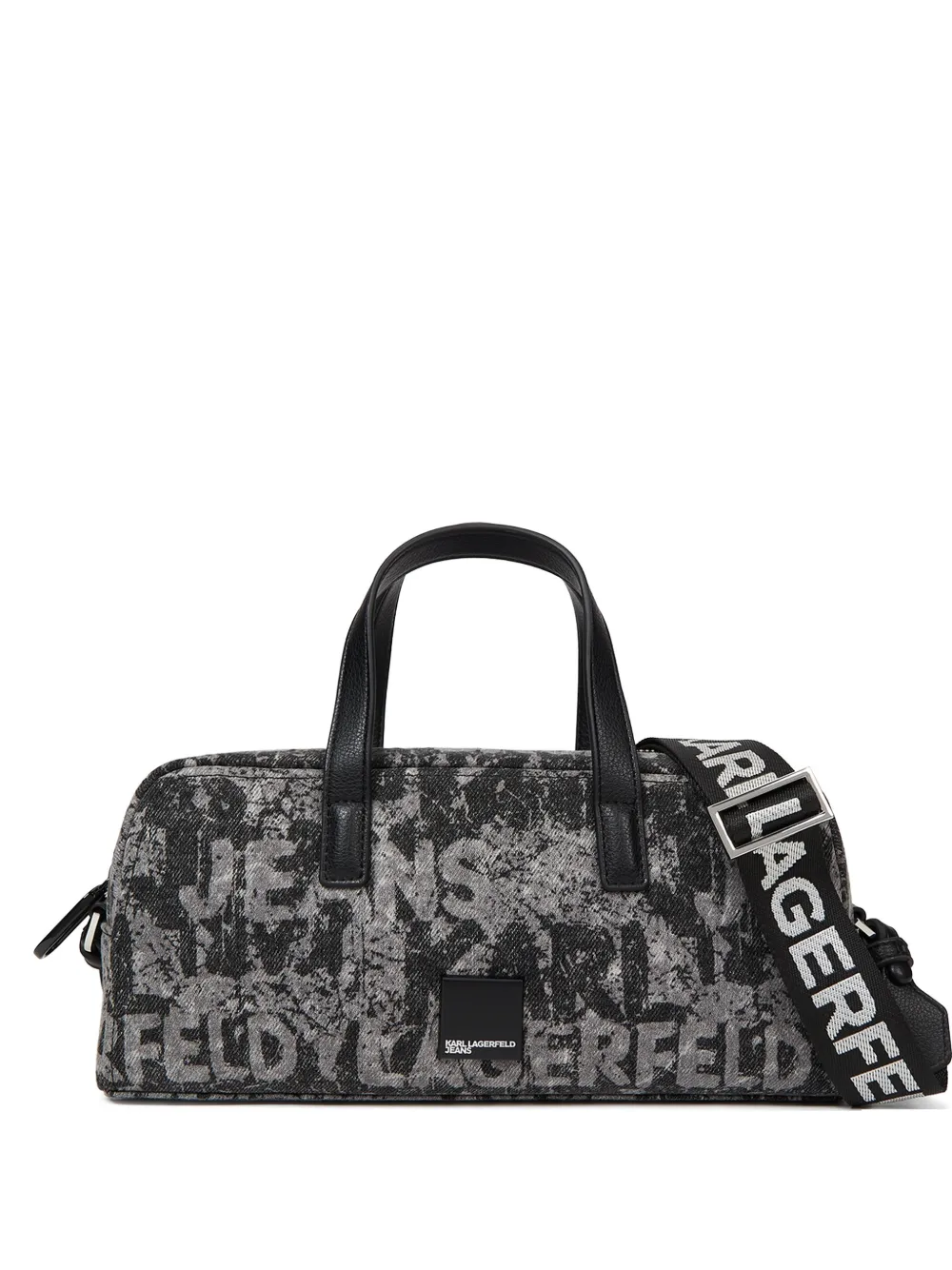 Karl Lagerfeld Jeans logo-print denim bowling bag - Grau