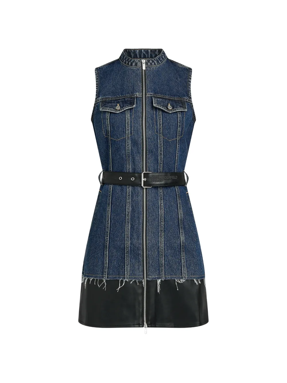 Karl Lagerfeld Jeans Abito corto con cintura - Blu