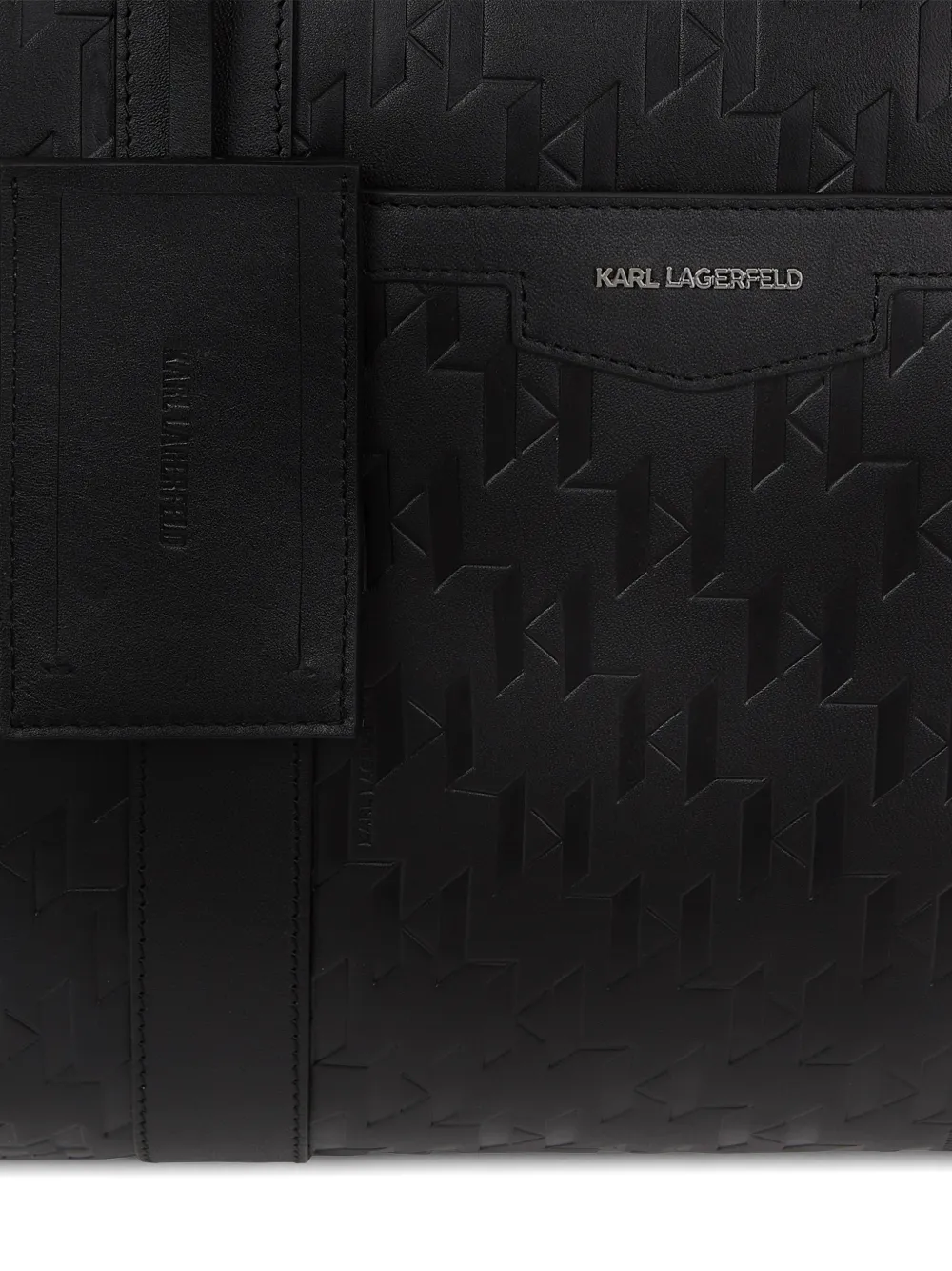 Karl Lagerfeld K Loom leren duffeltas Zwart