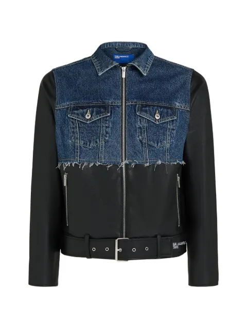 Karl Lagerfeld Jeans faux-leather and denim jacket