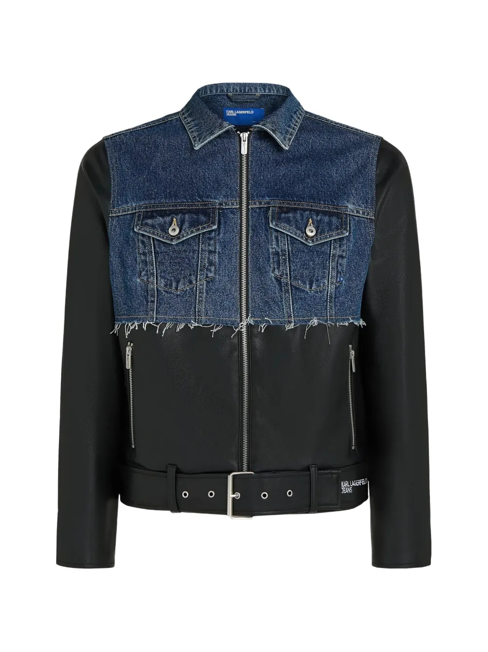 Karl Lagerfeld Jeans Jacke mit ungesäumten Einsätzen - Schwarz