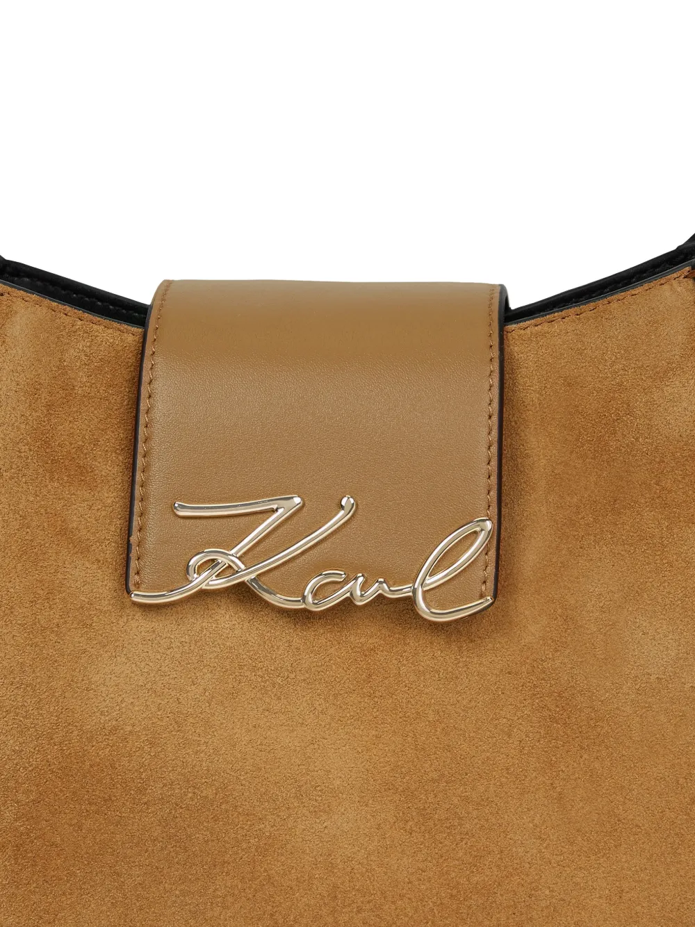 Karl Lagerfeld K Signature suède schoudertas Beige