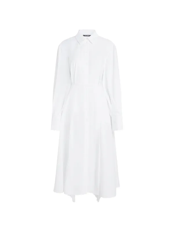 karl lagerfeld white shirt dress Karl Lagerfeld Poplin Pleated Shirt Dress | White