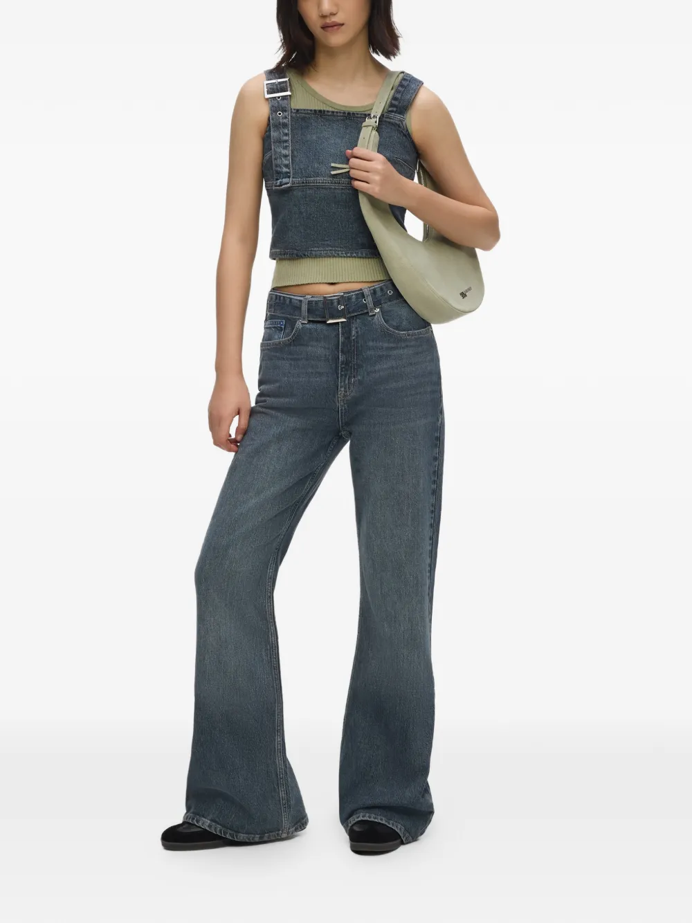 Karl Lagerfeld Jeans met ceintuur Blauw