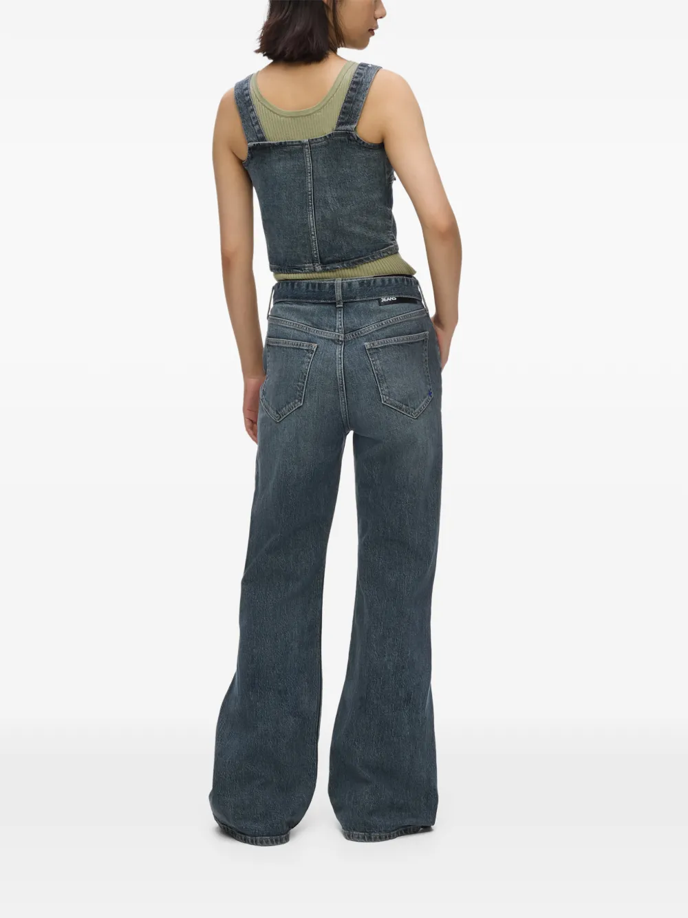 Karl Lagerfeld Jeans met ceintuur Blauw