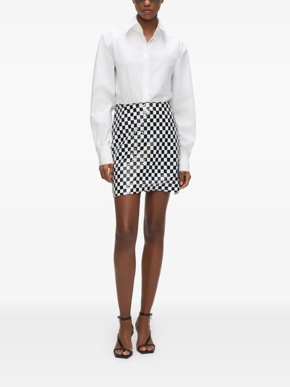 Karl Lagerfeld checkerboard mini skirt - Bianco