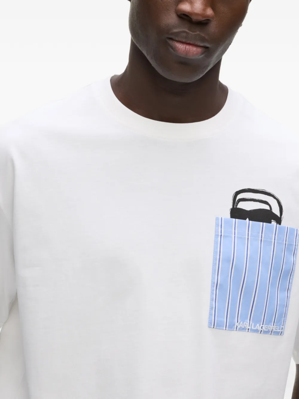 Karl Lagerfeld Ikon T-shirt met opgestikte zak Wit