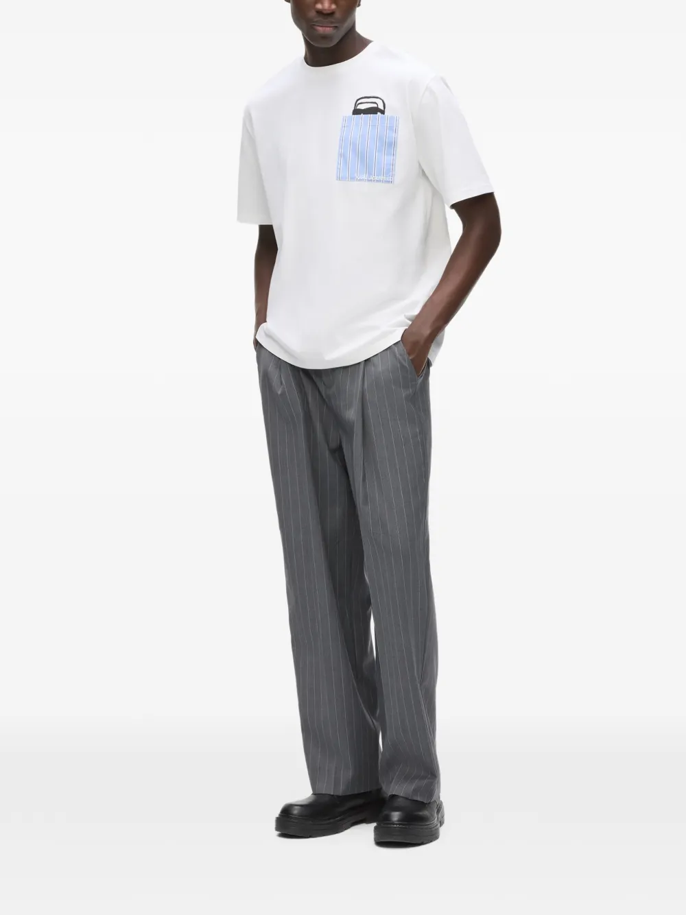 Karl Lagerfeld Ikon T-shirt met opgestikte zak Wit