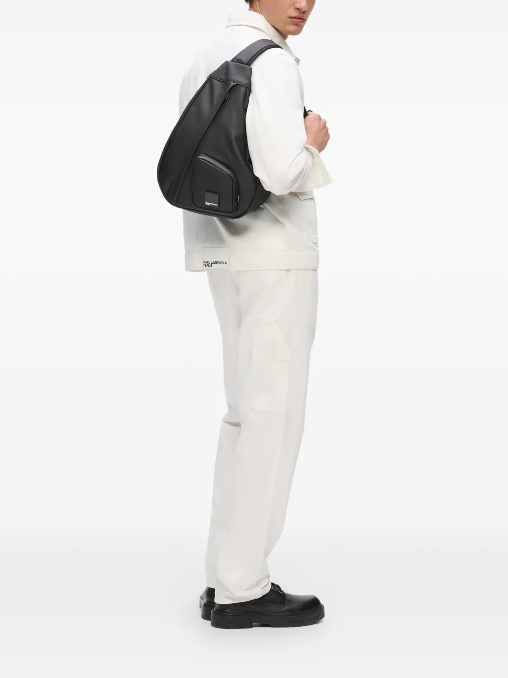 Karl Lagerfeld Jeans Venture extra grote messengertas Zwart