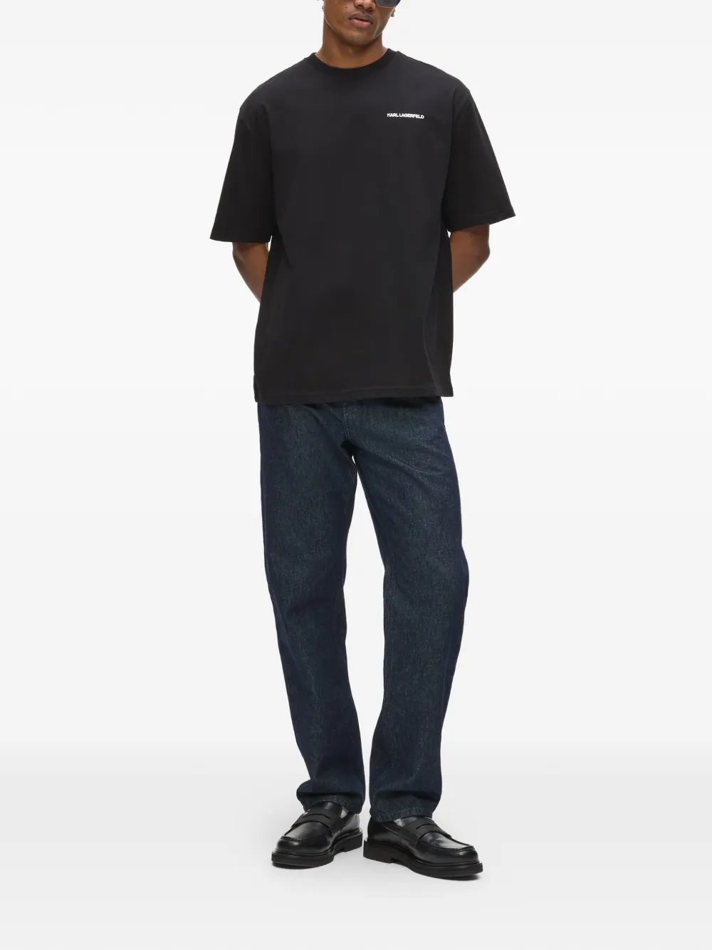 Karl Lagerfeld Jeans met logoplakkaat Blauw