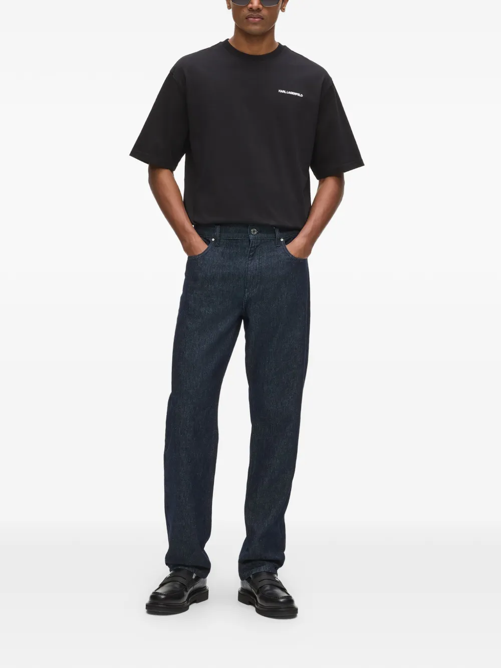 Karl Lagerfeld Jeans met logoplakkaat Blauw