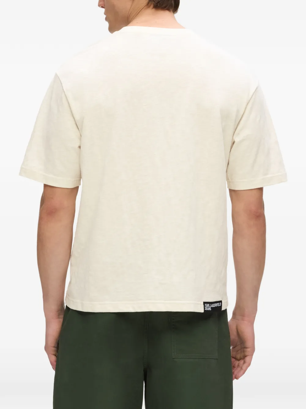 Karl Lagerfeld Jeans T-shirt met geborduurd logo Beige