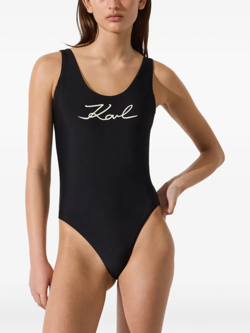 Karl Lagerfeld Signature badpak Zwart