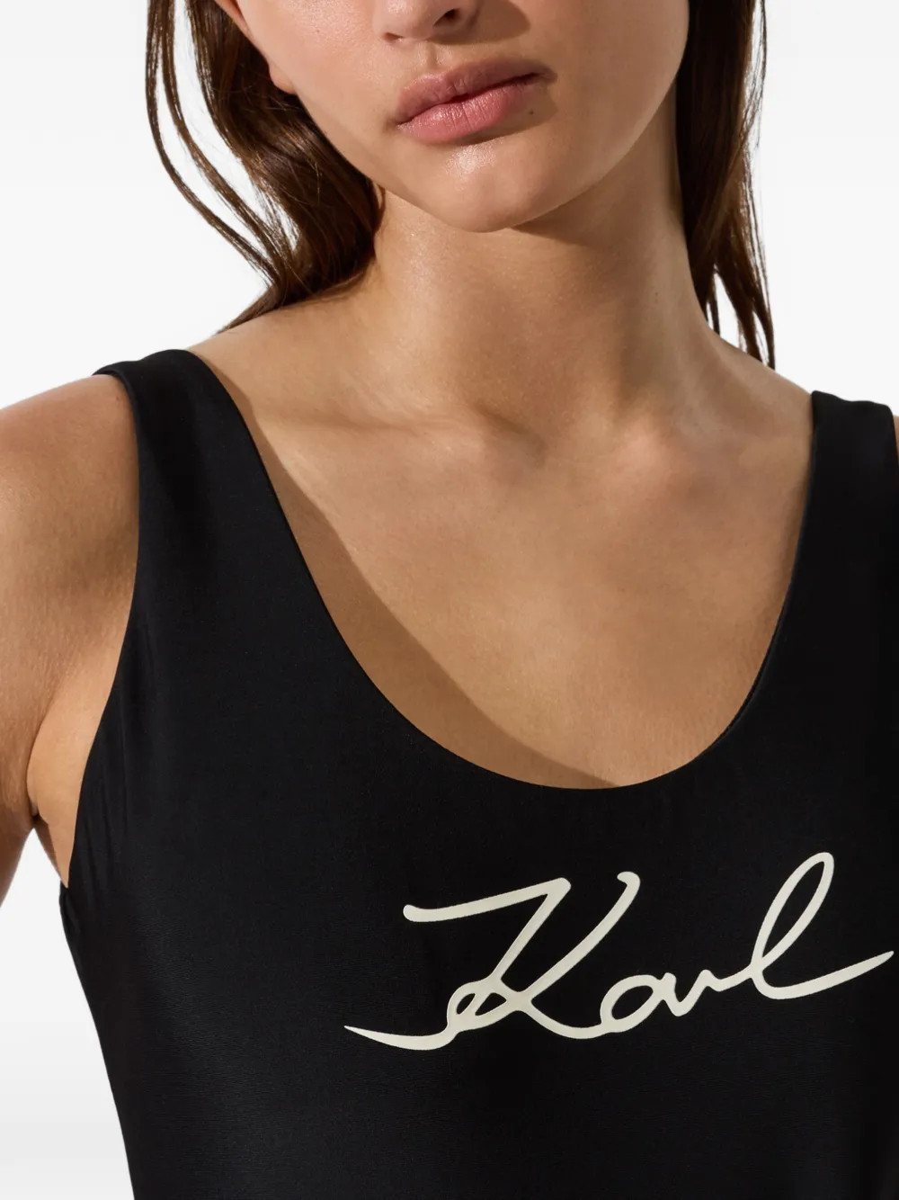 Karl Lagerfeld Signature badpak Zwart