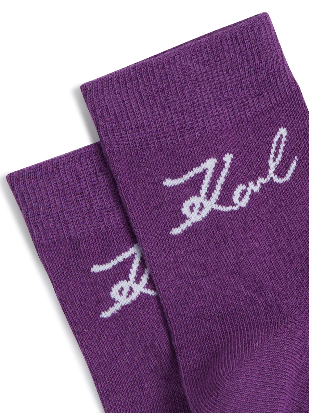 Karl Lagerfeld Vijf paar Signature sokken met geborduurd logo Paars