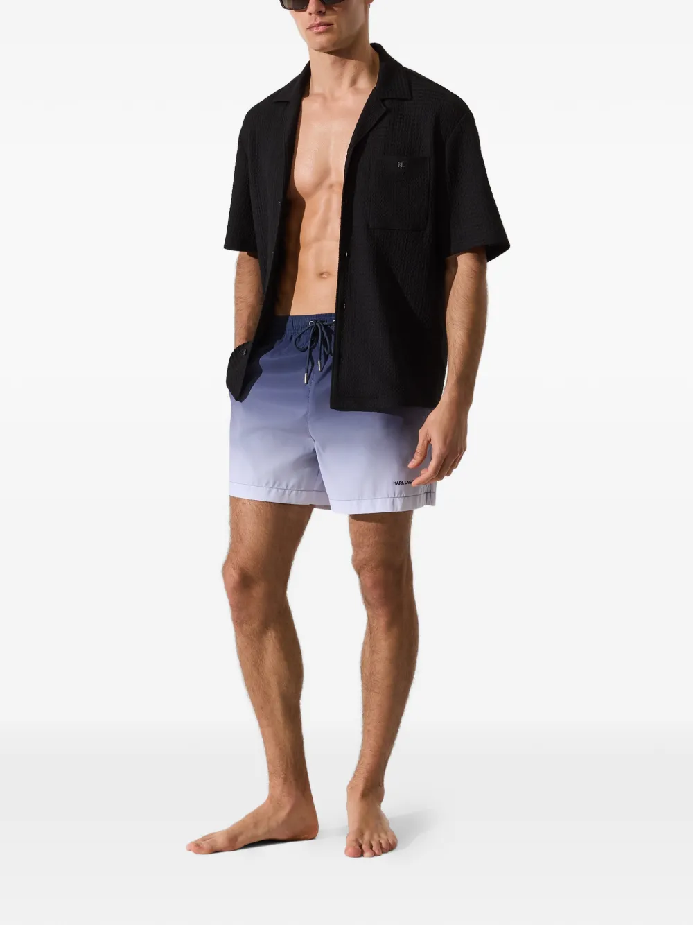 Karl Lagerfeld Boardshorts met ombré Blauw
