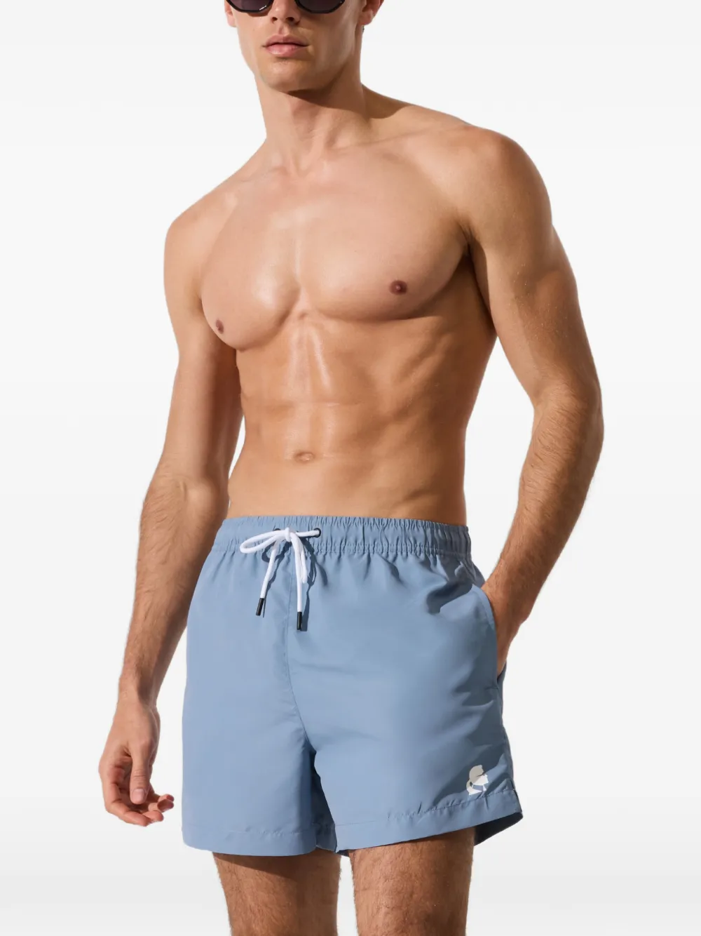 Karl Lagerfeld Kameo zwembroek met logoprint Blauw
