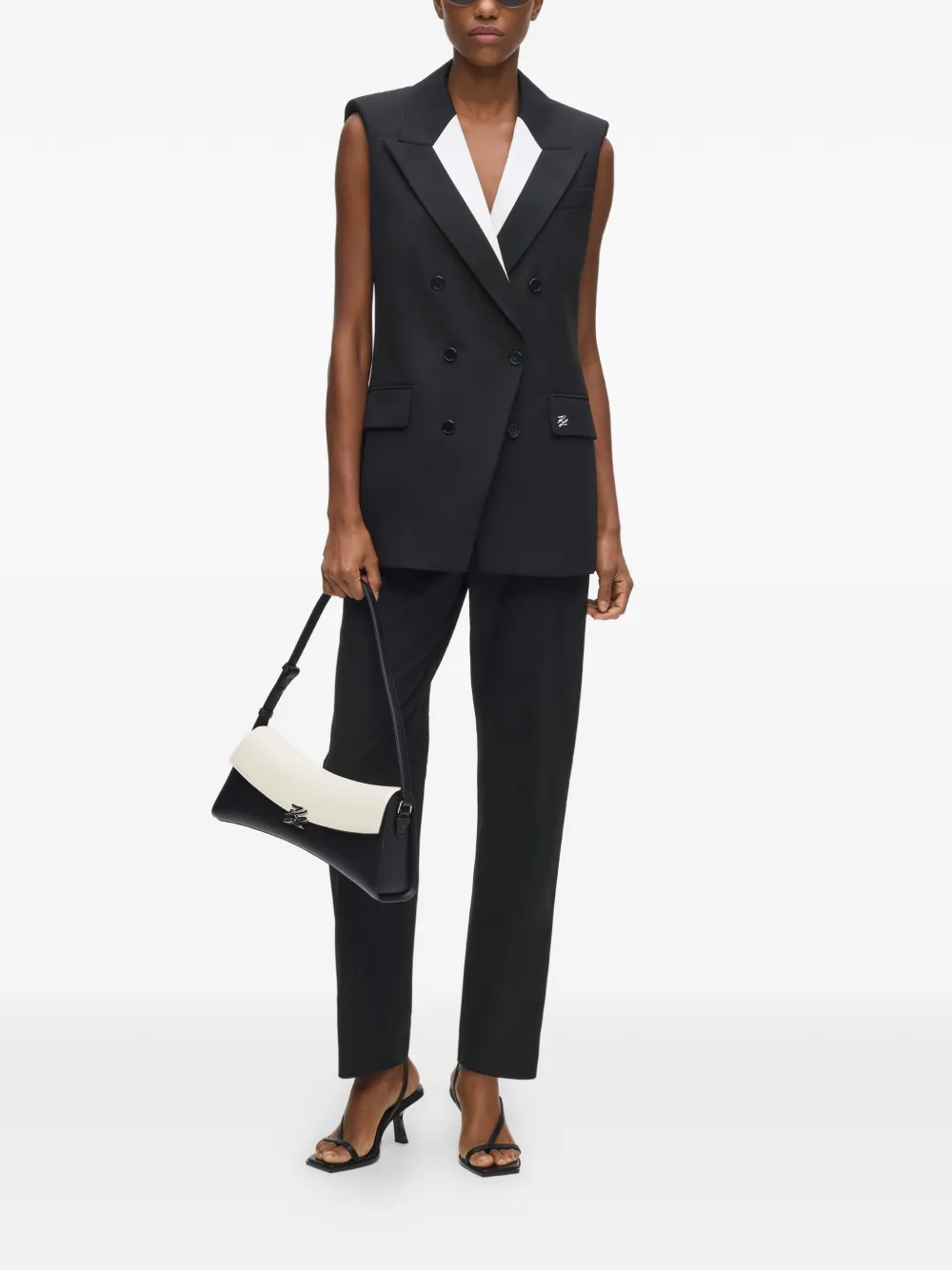 Karl Lagerfeld Pantalon met logoplakkaat Zwart