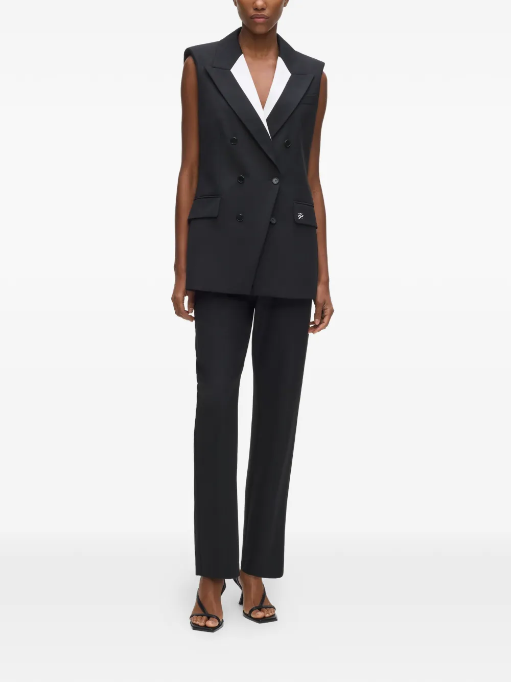 Karl Lagerfeld Pantalon met logoplakkaat Zwart