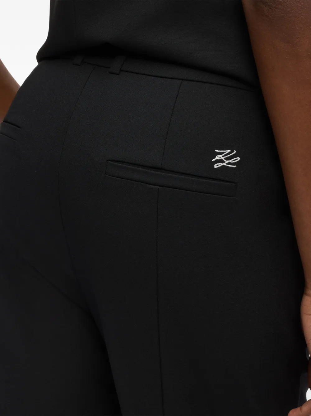 Karl Lagerfeld Pantalon met logoplakkaat Zwart