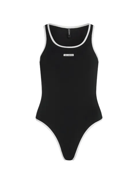 Karl Lagerfeld body con parche del logo y aberturas