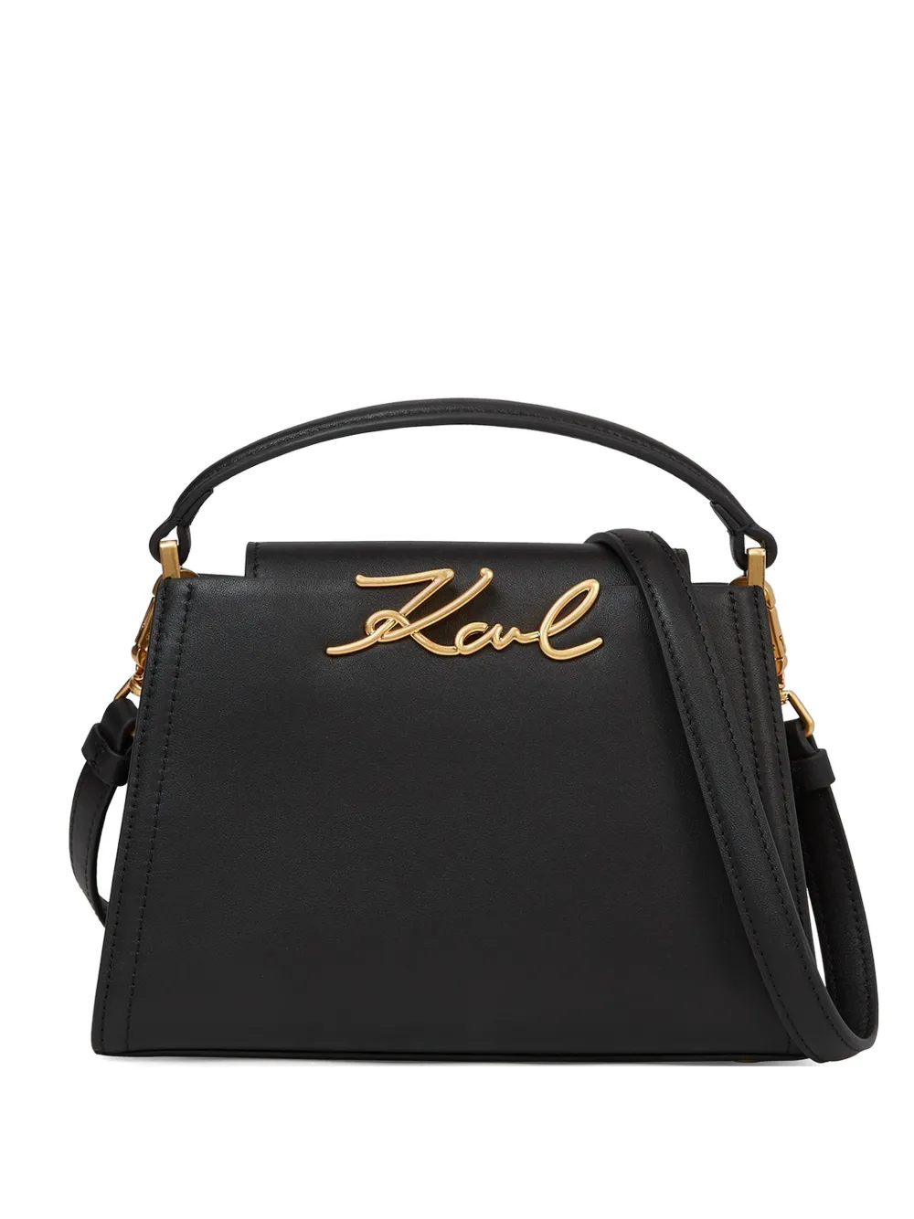 Karl Lagerfeld Signature top-handle crossbody bag - Nero