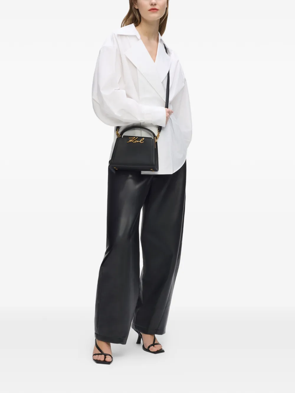 Karl Lagerfeld Signature crossbodytas met handgreep Zwart