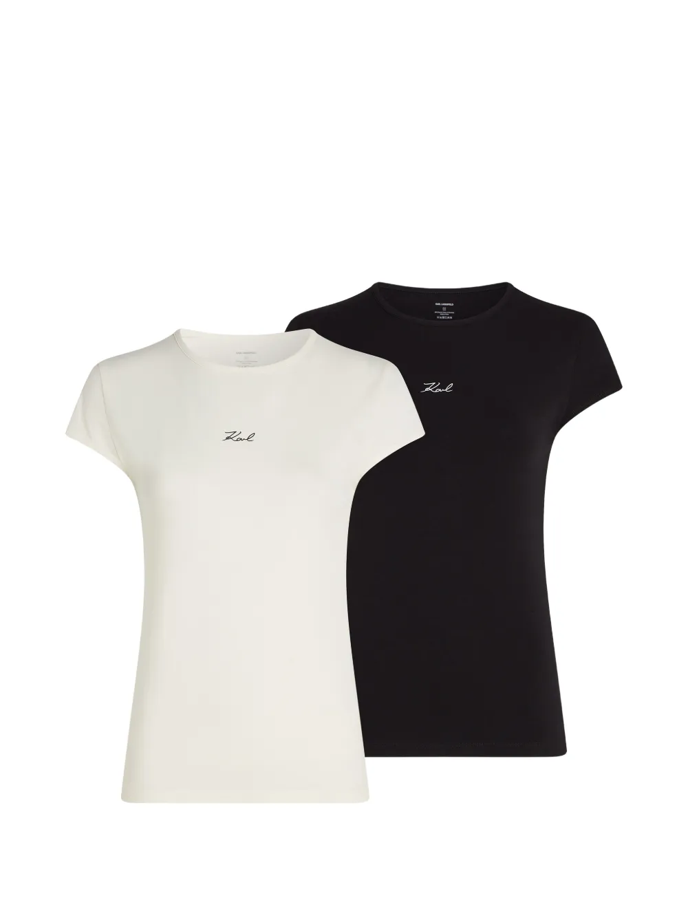 Karl Lagerfeld T-shirt con logo (2 pezzi) - Toni neutri