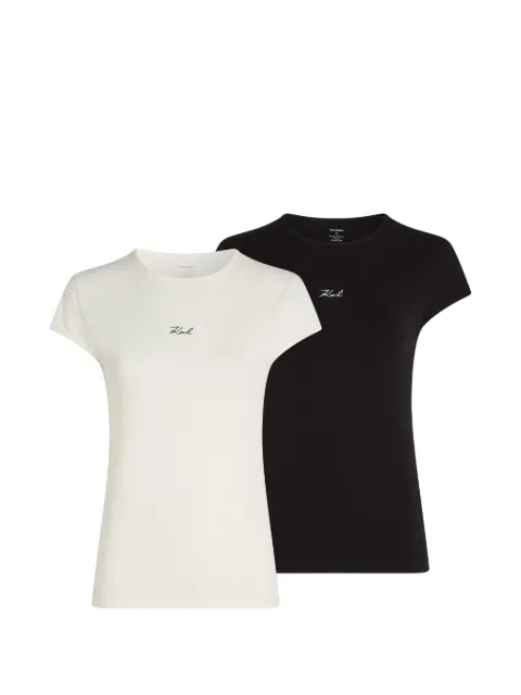 Karl Lagerfeld logo-print stretch-jersey cotton T-shirt (set of two)