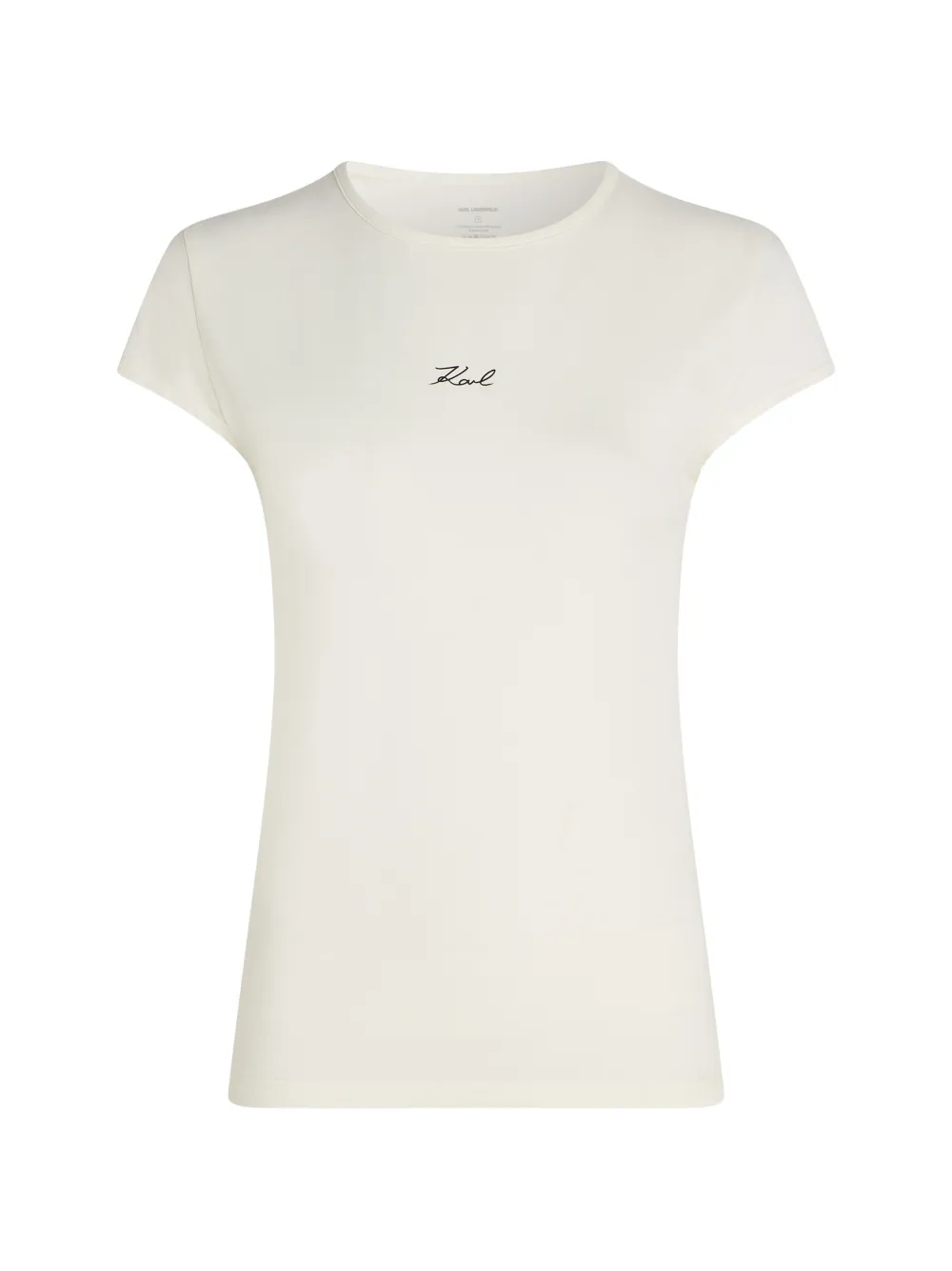 Karl Lagerfeld Twee stretch-jersey katoenen T-shirts met logo-print Beige