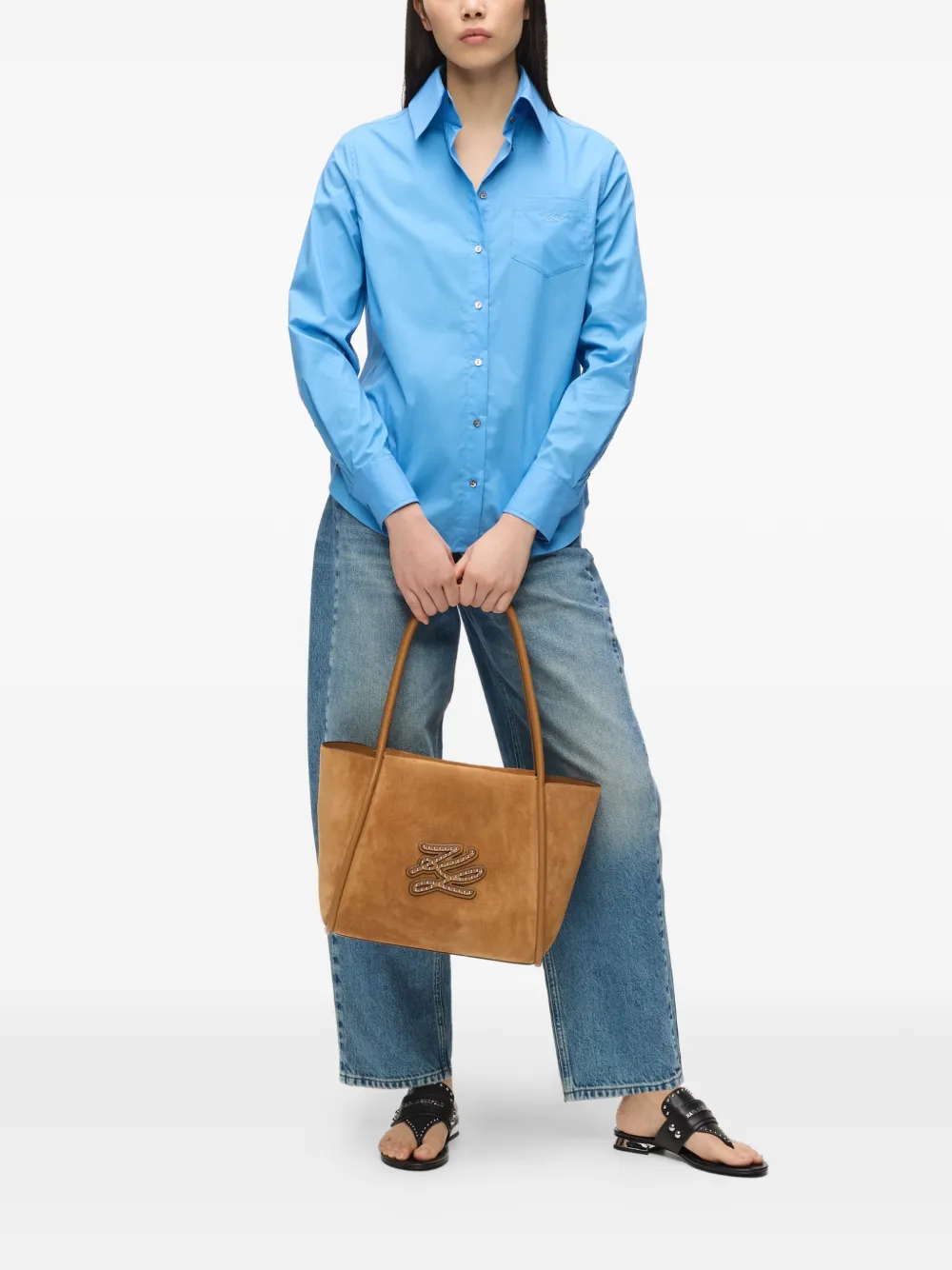 Karl Lagerfeld K/Autograph patch suede tote bag - Toni neutri