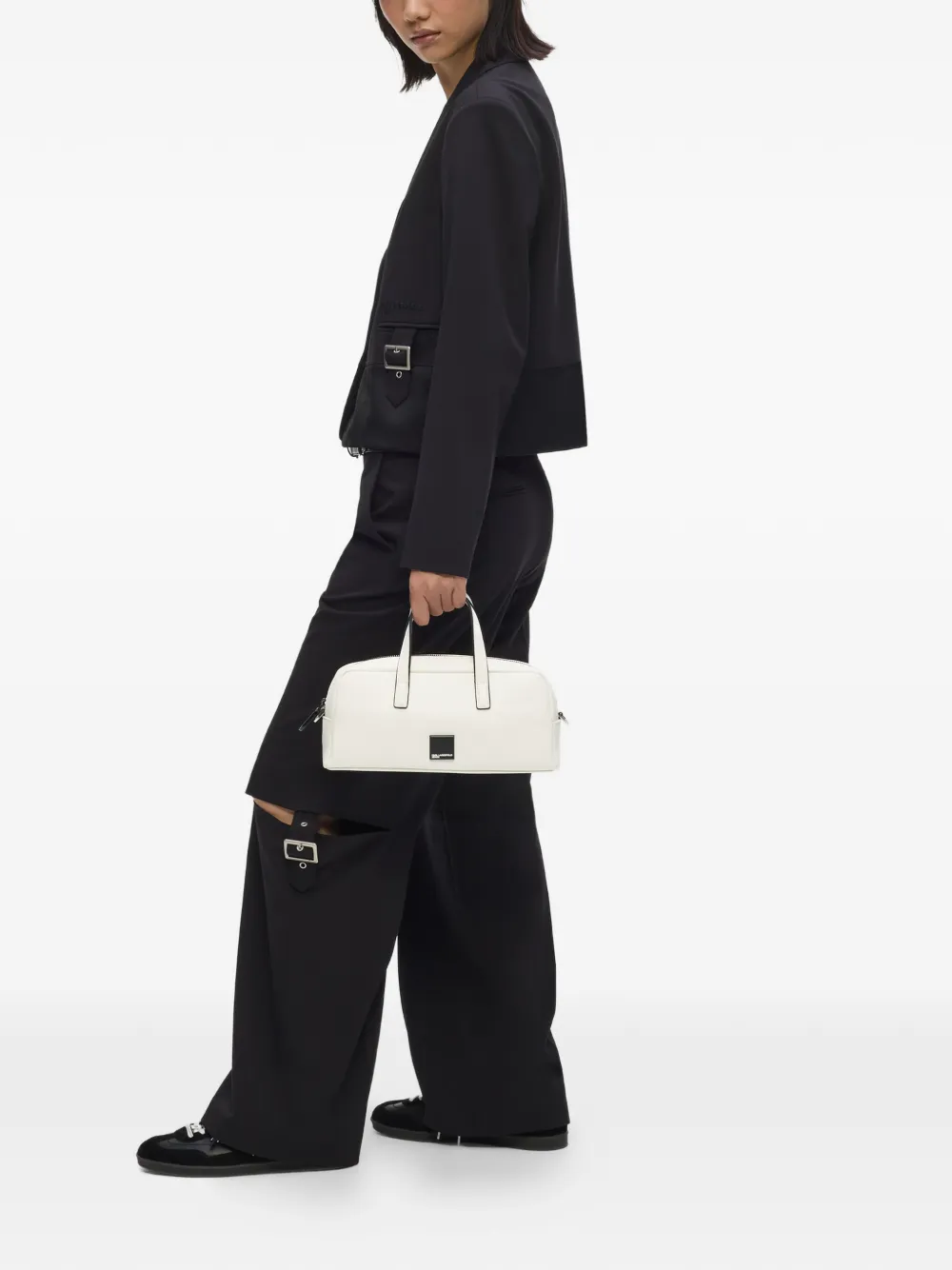 Karl Lagerfeld Jeans Bowlingtas met logopatch Beige