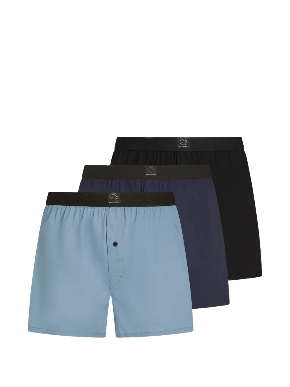 Karl Lagerfeld Ikon woven boxers (set of three) - Blu