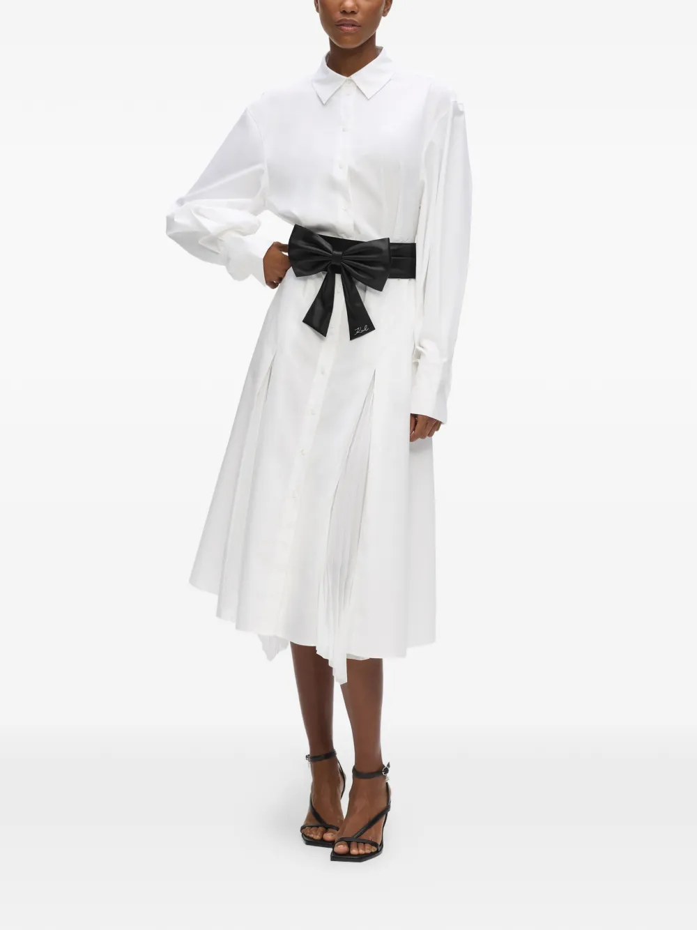Karl Lagerfeld Signature riem met strik Zwart