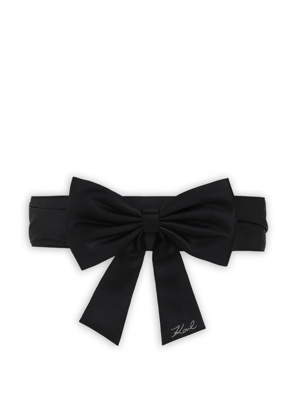 Karl Lagerfeld Signature bow belt - Nero