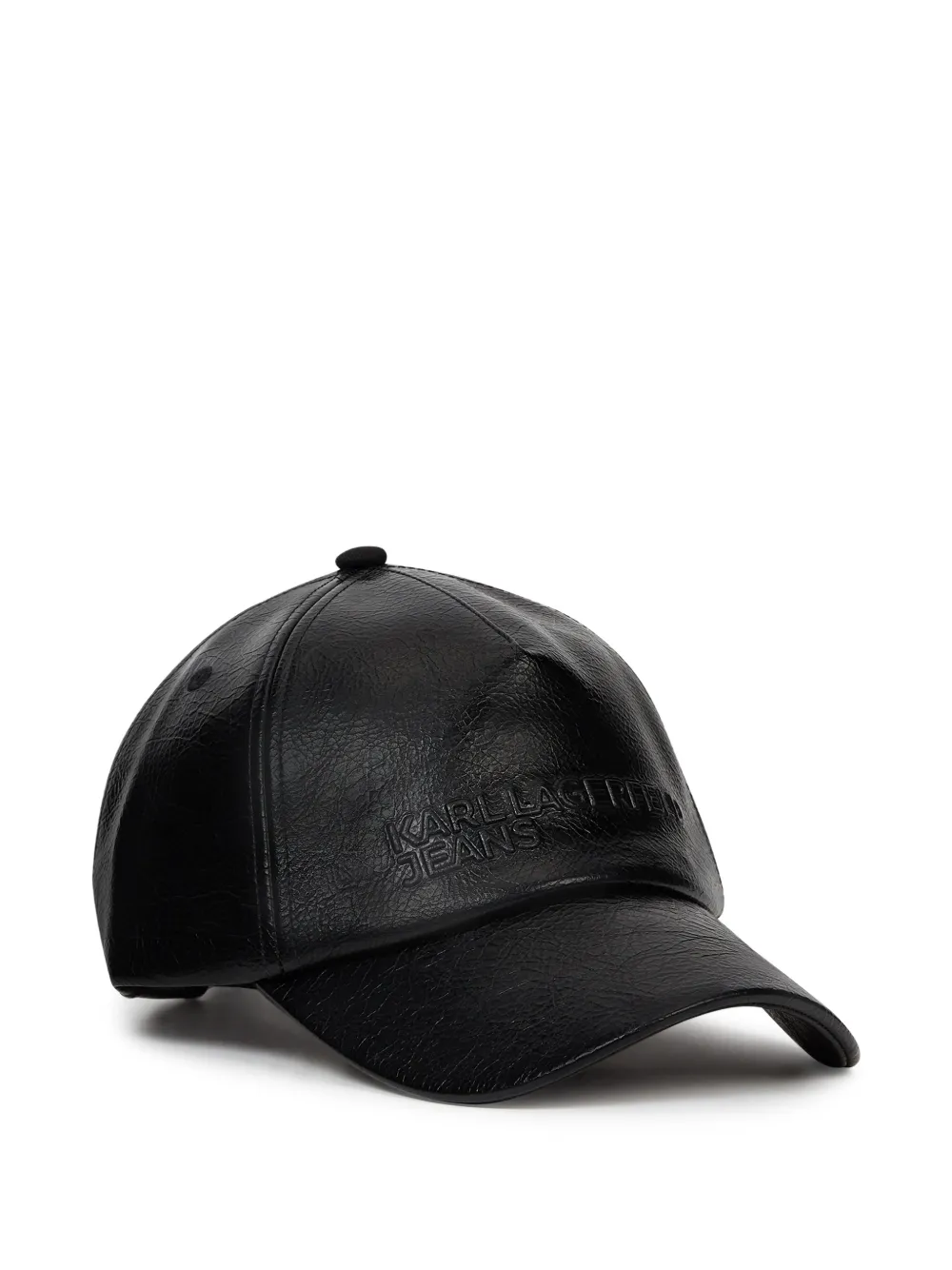 Karl Lagerfeld Jeans logo-embossed cracked-effect cap - Nero