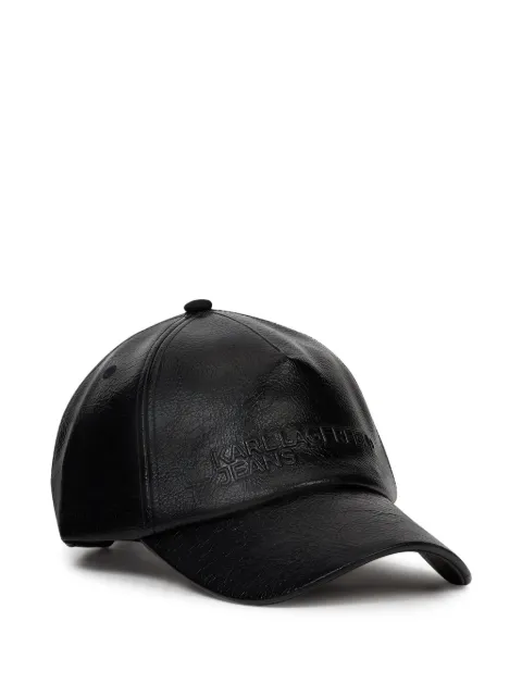 Karl Lagerfeld Jeans logo-embossed cracked-effect cap