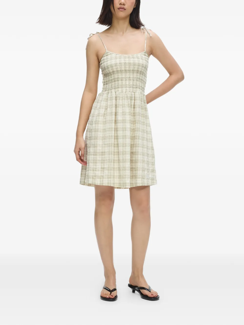 Karl Lagerfeld Jeans Geruite gelaagde mini-jurk Beige