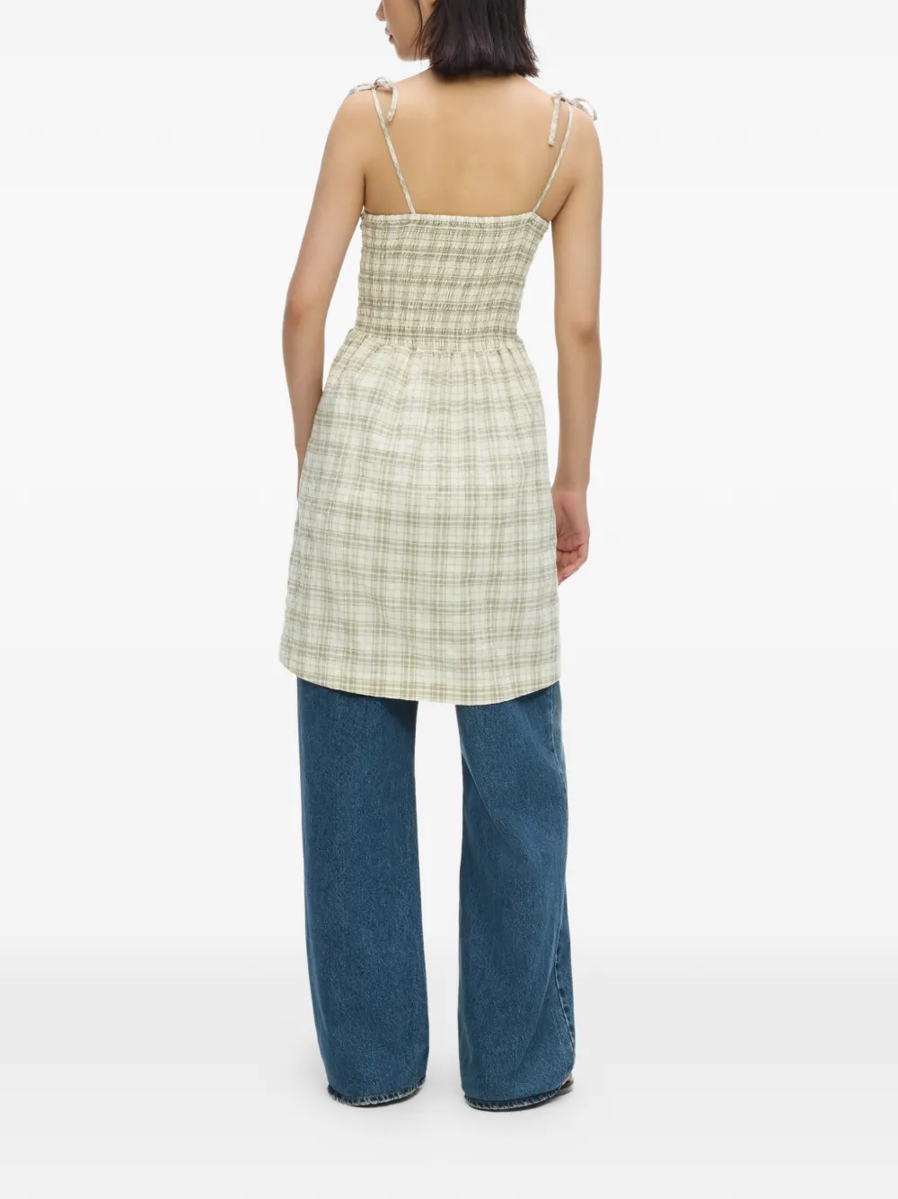 Karl Lagerfeld Jeans Geruite gelaagde mini-jurk Beige