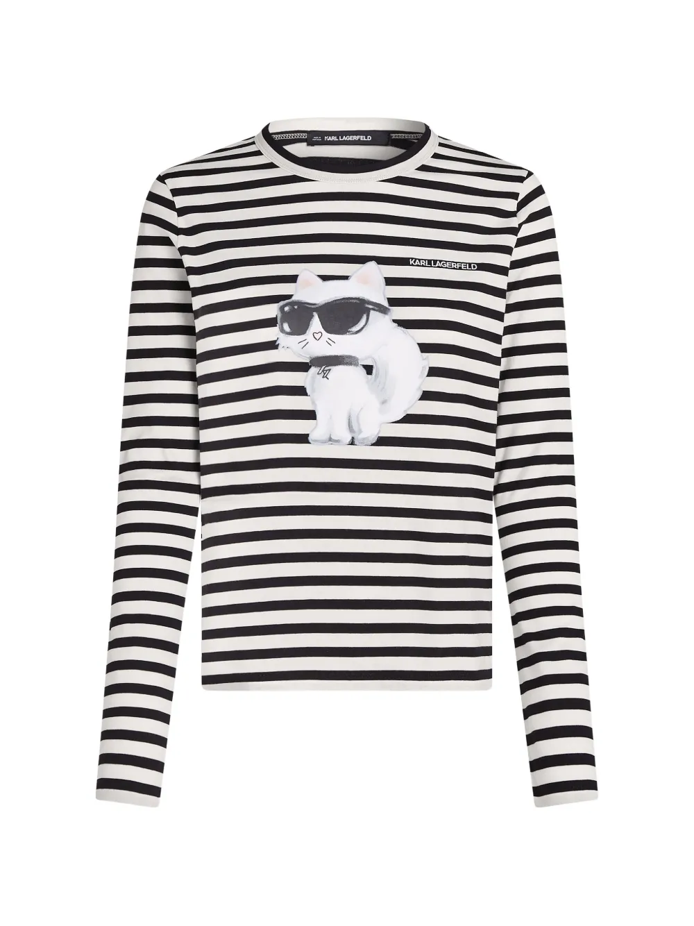 Karl Lagerfeld Ikon Choupette striped top - Bianco