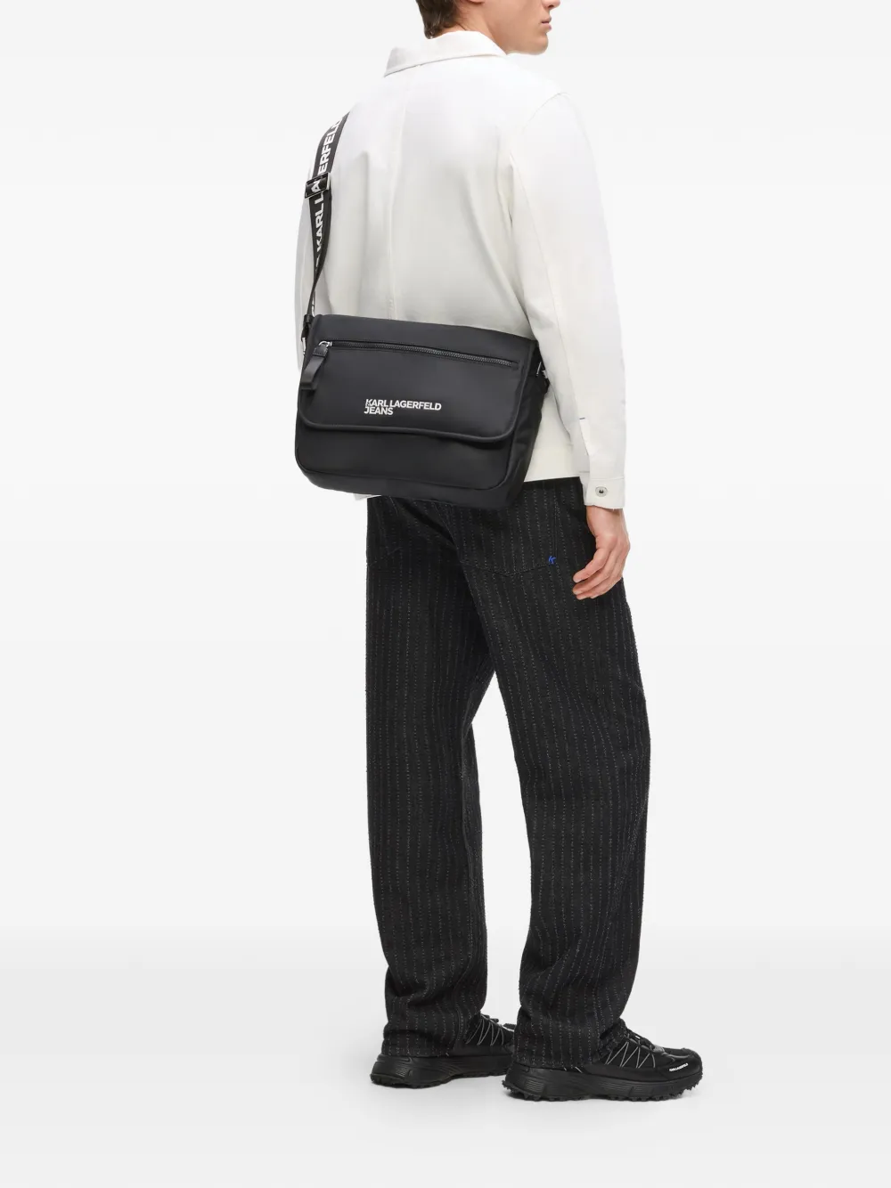 Karl Lagerfeld Jeans Essential logoprint messengertas Zwart