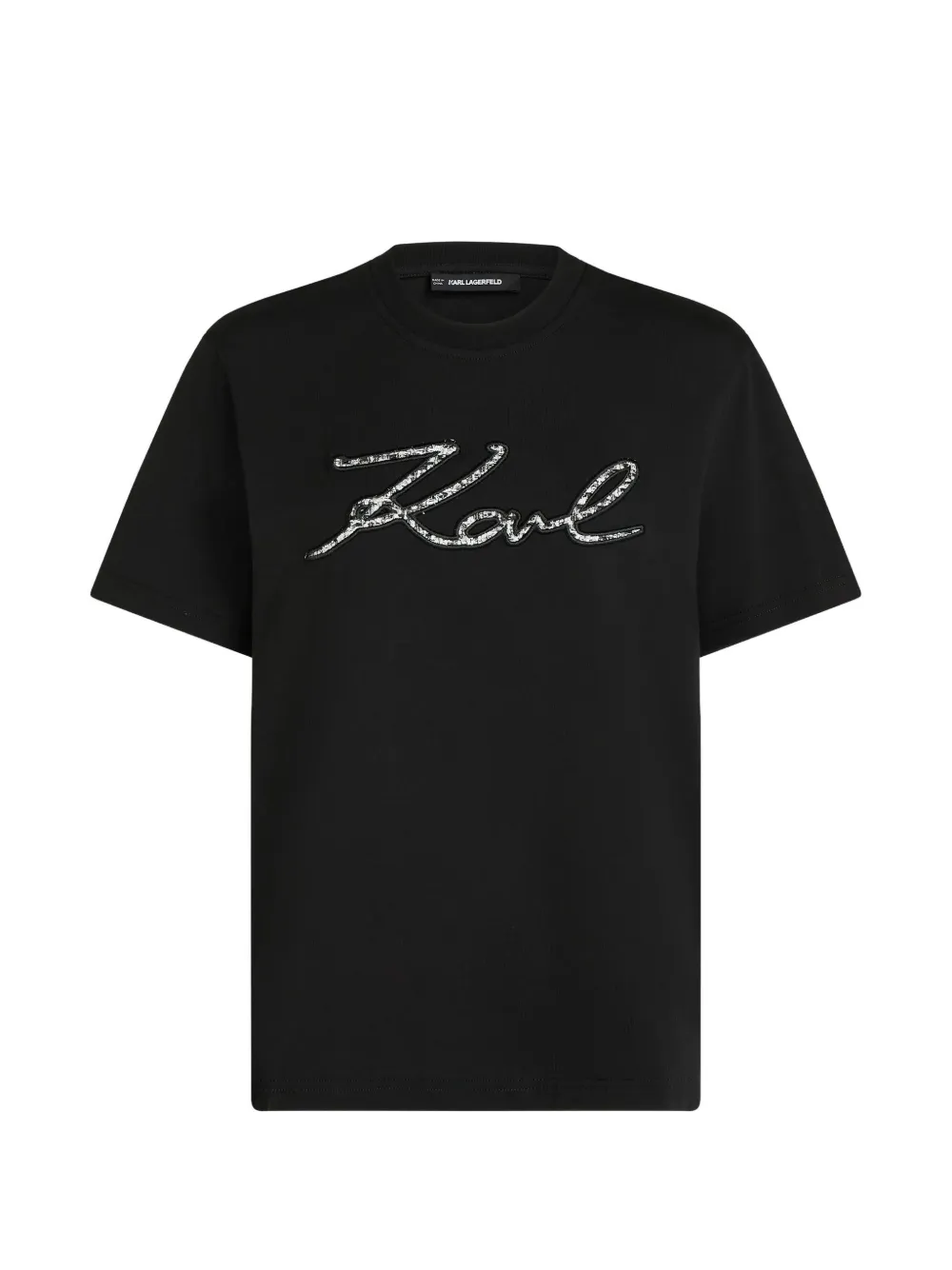 Karl Lagerfeld T-shirt Signature bouclé - Nero