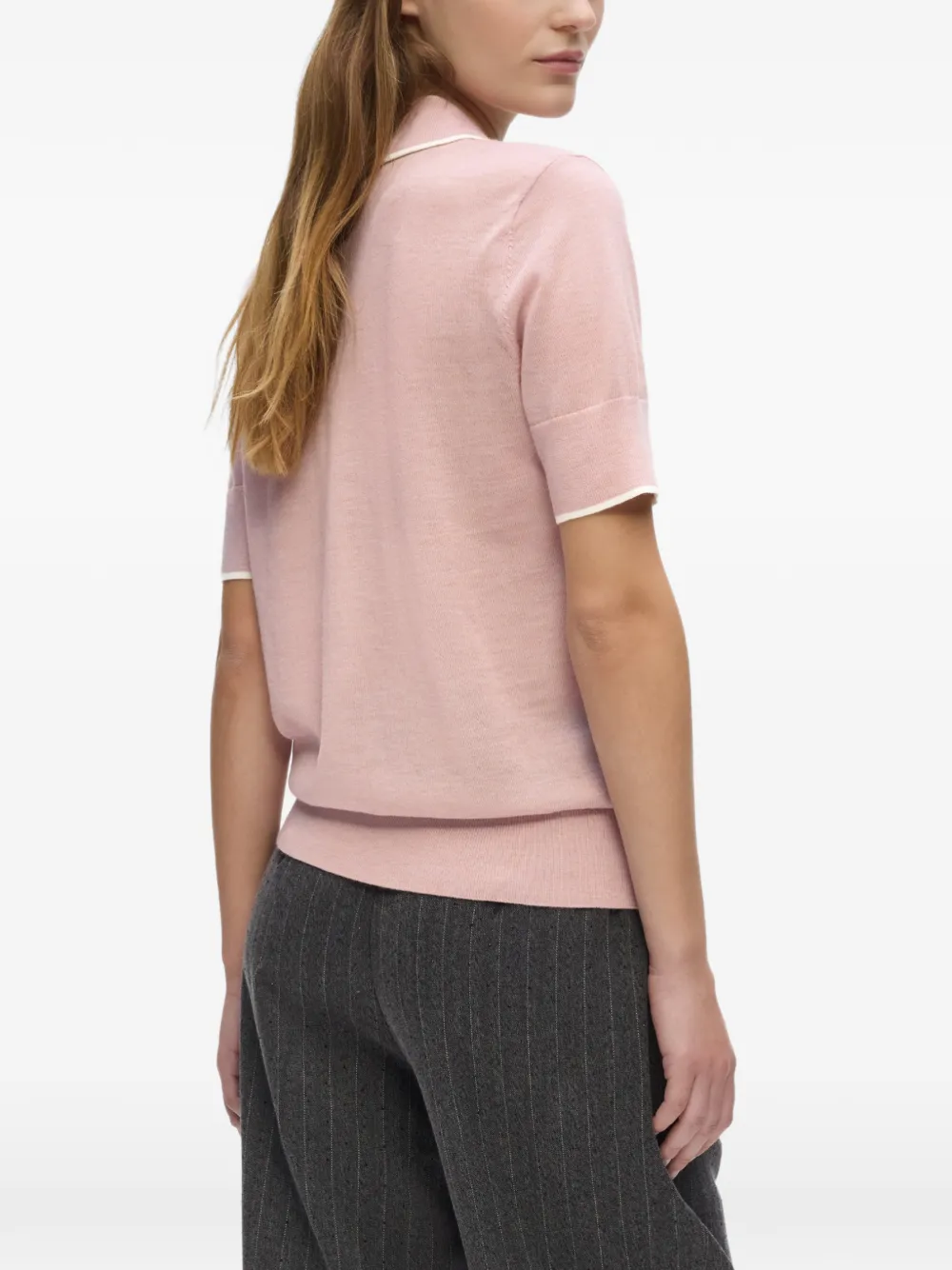 Karl Lagerfeld Poloshirt van merinowol Roze