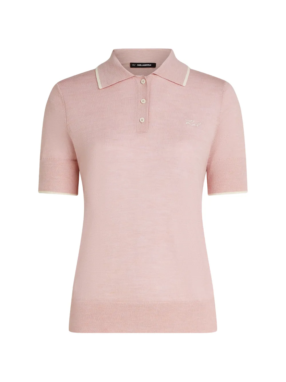 Karl Lagerfeld merino-wool polo shirt - Rosa